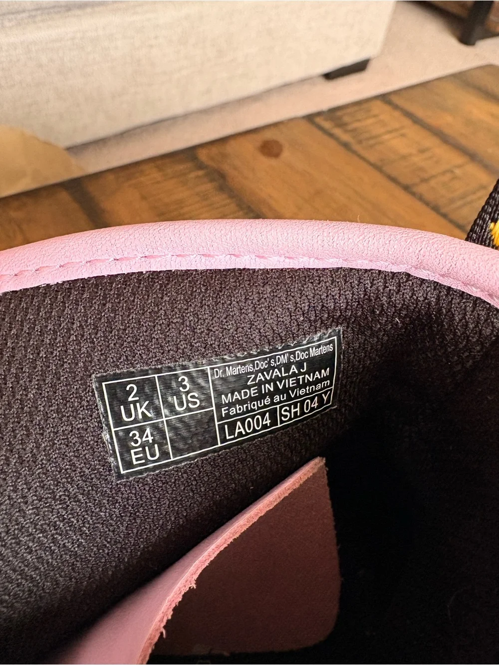 Dr. Martens Kids Pink Lace-Up Combat Boots with Black Soles